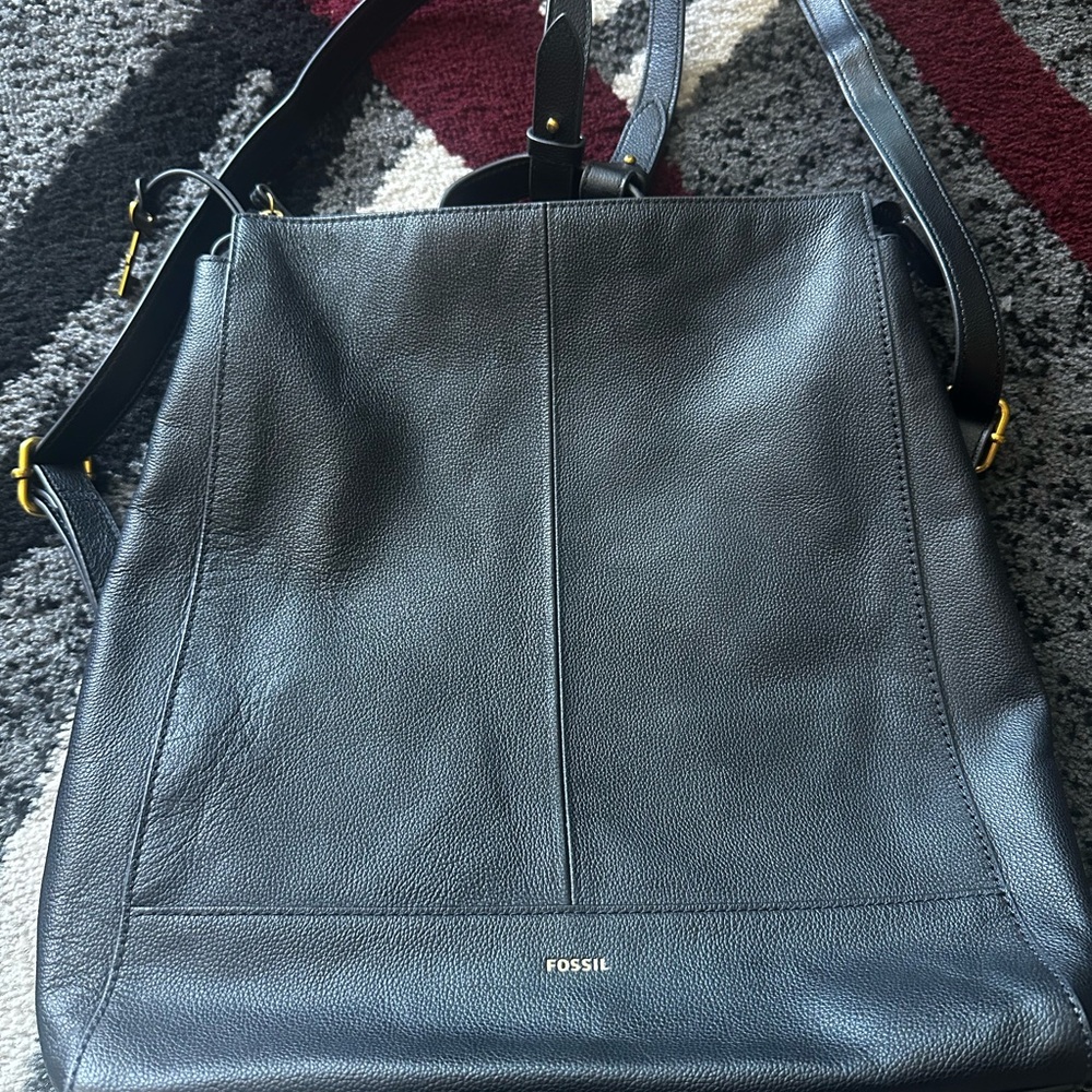 Fossil Black Convertible Backpack